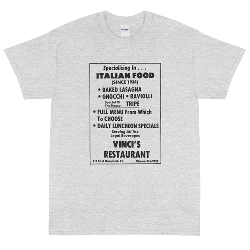 Vinci's Restaurant Short Sleeve T-Shirt