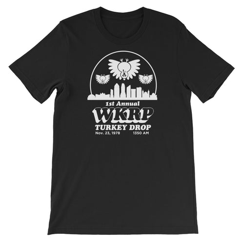 WKRP Turkey Drop Short-Sleeve Unisex T-Shirt